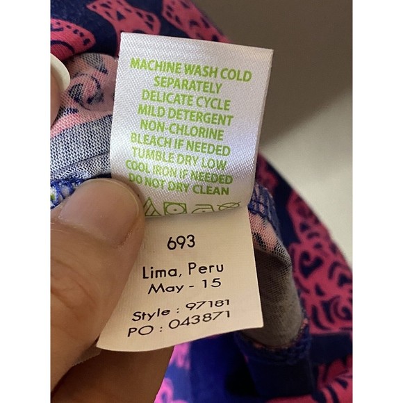 Lilly Pulitzer Marlowe Dress‎ Shift Elephant Print 3/4 Sleeve Casual Pink Blue S - Picture 5 of 5